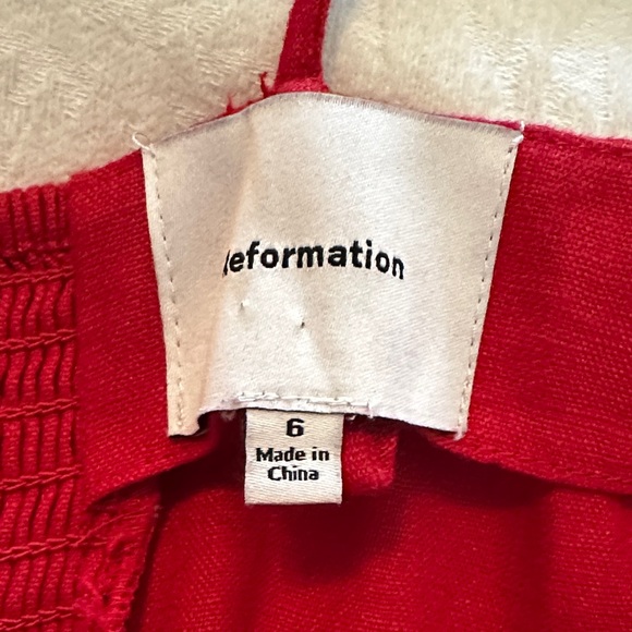 Reformation Monette Dress Red Lipstick Midi Spaghetti Strap Size 6 - Picture 7 of 8